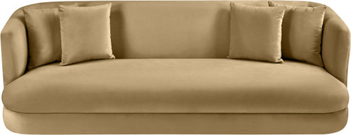 Sofa with Ultra Luxe Camel 460 GSM Velvet, Solid Wood Frame, 93.5" W x 36" D x 30" H, Camel