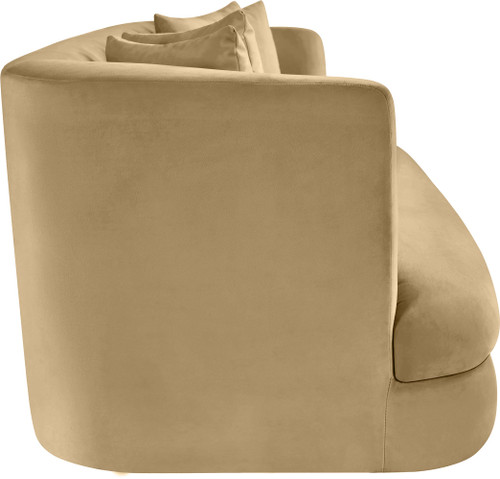 Sofa with Ultra Luxe Camel 460 GSM Velvet, Solid Wood Frame, 93.5" W x 36" D x 30" H, Camel