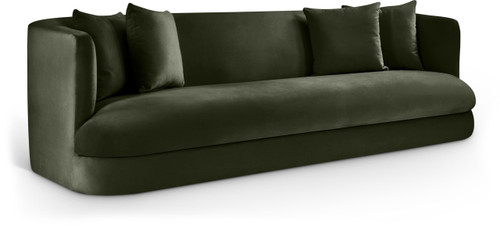 Sofa with Ultra Luxe Green 460 GSM Velvet, Solid Wood Frame, 93.5" W x 36" D x 30" H, Green