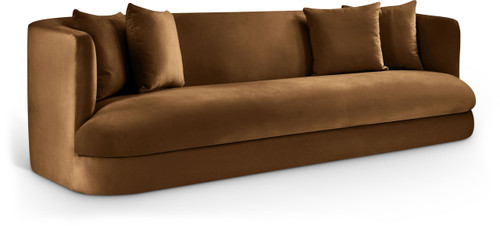 Sofa with Ultra Luxe Saddle 460 GSM Velvet, Solid Wood Frame, 93.5" W x 36" D x 30" H, Saddle