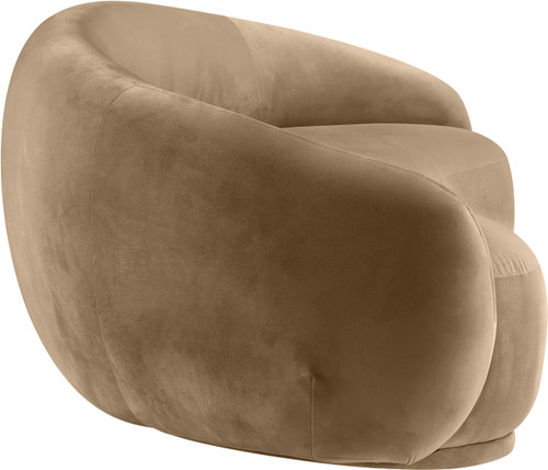 Sofa with Ultra Luxe Beige 460 GSM Velvet, Solid Eucalyptus Wood Inner Frame, 93" W x 45.5" D x 31" H, Beige