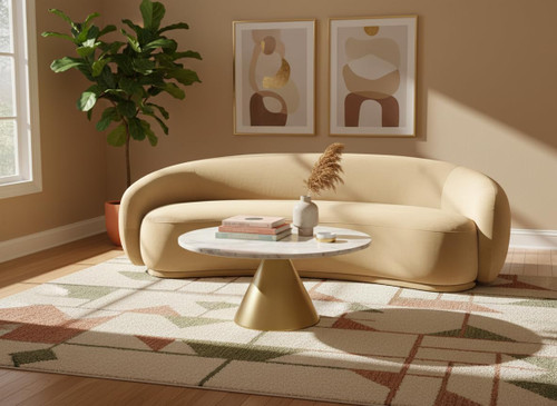 Sofa with Ultra Luxe Camel 460 GSM Velvet, Solid Eucalyptus Wood Inner Frame, 93" W x 45.5" D x 31" H, Camel