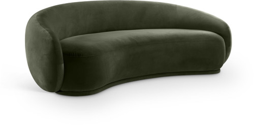 Sofa with Ultra Luxe Green 460 GSM Velvet, Solid Eucalyptus Wood Inner Frame, 95" W x 45.5" D x 31" H, Green