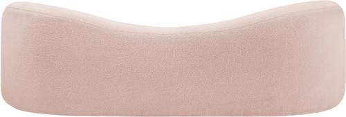 Sofa with Soft Pink Faux Shearling Teddy Fabric, Curved Back, 86" W x 33" D x 27" H, Pink