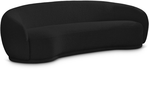 Boucle Fabric Upholstered Sofa, Black, 89.5" W x 38" D x 28" H