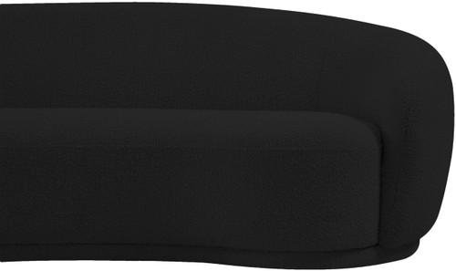 Boucle Fabric Upholstered Sofa, Black, 89.5" W x 38" D x 28" H