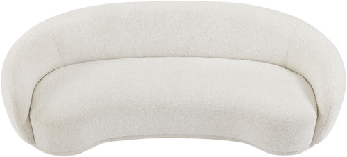 Boucle Fabric Upholstered Sofa, Cream, 89.5" W x 38" D x 28" H