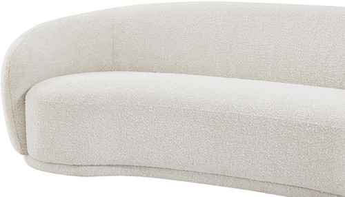 Boucle Fabric Upholstered Sofa, Cream, 89.5" W x 38" D x 28" H