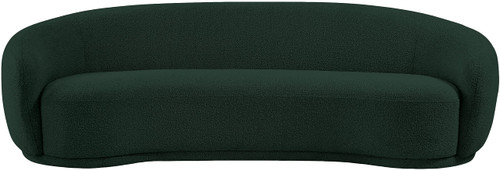 Boucle Fabric Upholstered Sofa, Green, 89.5" W x 38" D x 28" H