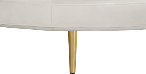 Velvet Upholstered Roundabout Sofa with Sturdy Gold Iron Legs, Cream, 72" W x 72" D x 29" H