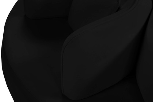 Velvet Upholstered Roundabout Sofa with Sturdy Gold Iron Legs, Black, 72" W x 72" D x 29" H