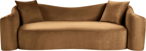 Sofa with Ultra Luxe Saddle 460 GSM Velvet, Rich Curves, 91" W x 34.5" D x 31" H, Saddle