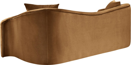 Sofa with Ultra Luxe Saddle 460 GSM Velvet, Rich Curves, 91" W x 34.5" D x 31" H, Saddle
