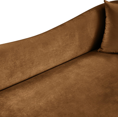 Sofa with Ultra Luxe Saddle 460 GSM Velvet, Rich Curves, 91" W x 34.5" D x 31" H, Saddle