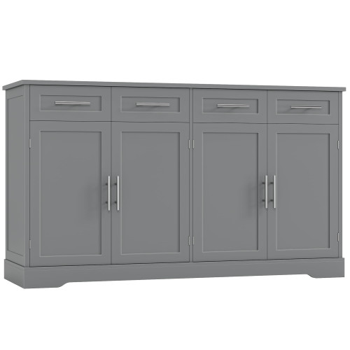 60" W Sideboard Buffet Cabinet with Storage, Kitchen Cabinet, Gray