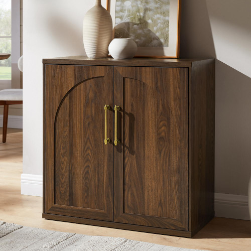 Arched Door Sideboard Buffet Cabinet, Brown