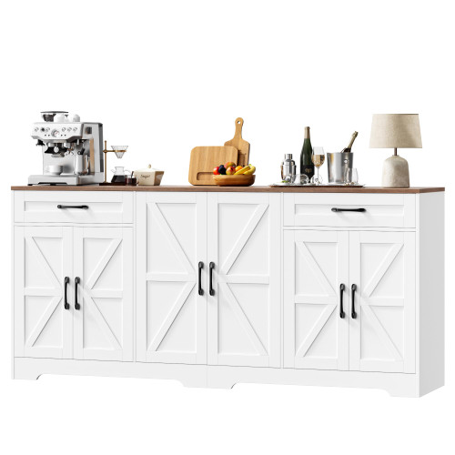 71” Large Kitchen Buffet Cabinet with Adjustable Shelves
