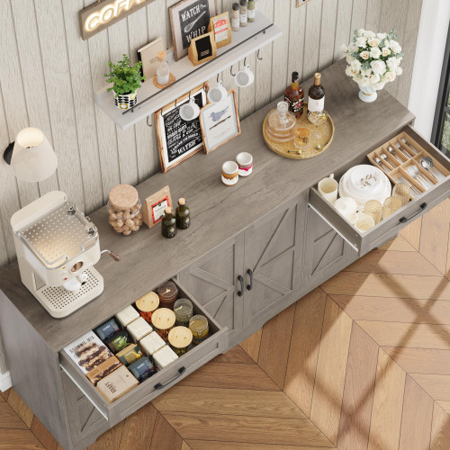 71” Large Sideboard Buffet Cabinet with Storage