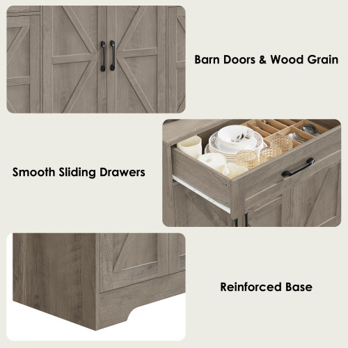 71” Large Sideboard Buffet Cabinet with Storage