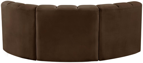 Modular Sofa with Soft Brown Velvet, Deep Channel Tufting, Modular Design, 80" W x 37" D x 30" H, Brown