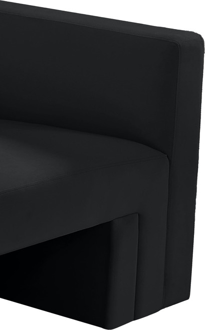 Velvet Upholstered Sofa with Rich Black Velvet, Solid Wood Frame, 89.5" W x 34.5" D x 28" H, Black