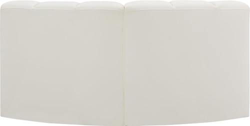 Modular Sofa with Soft Cream Vegan Leather, Deep Channel Tufting, Modular Design, 60" W x 33" D x 30" H, Cream