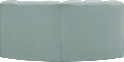 Modular Sofa with Soft Mint Green Vegan Leather, Deep Channel Tufting, Modular, 60" W x 33" D x 30" H, Mint