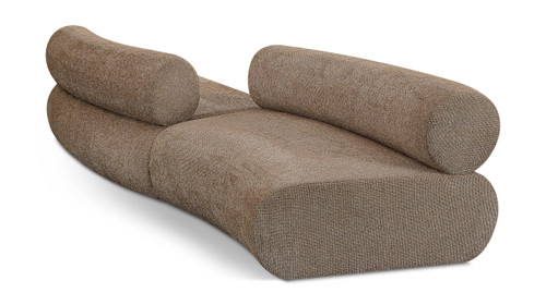 Modular Sofa with Soft Brown Chenille Cross Hatched Fabric, 108" W x 40" D x 27.5" H, Brown
