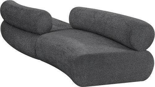 Modular Sofa with Soft Charcoal Grey Chenille Cross Hatched Fabric, 108" W x 40" D x 27.5" H, Grey