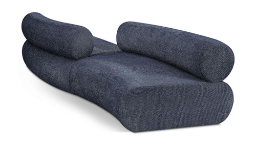 Modular Sofa with Soft Navy Chenille Cross Hatched Fabric, 108" W x 40" D x 27.5" H, Navy