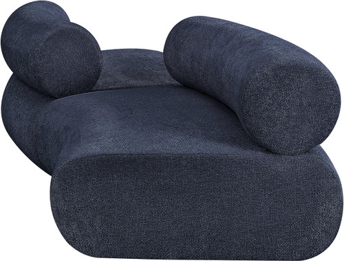 Modular Sofa with Soft Navy Chenille Cross Hatched Fabric, 108" W x 40" D x 27.5" H, Navy