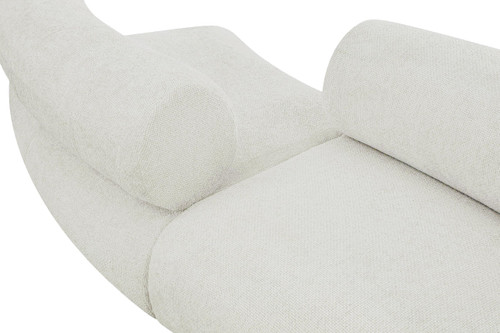 Modular Sofa with Soft Cream Chenille Cross Hatched Fabric, 202" W x 53" D x 28" H, Cream