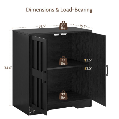 Sideboard Buffet Cabinet, Modern Farmhouse Kitchen Storage Cabinet, Small Modular Accent Cabinet Coffee Station Bar Media Console Table Credenza for Kitchen Dining Room, Living Room Entryway Hallway