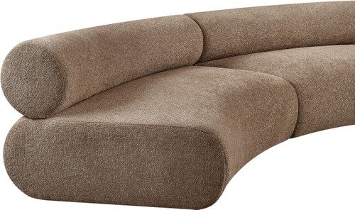 Modular Sofa with Soft Brown Chenille Cross Hatched Fabric, 280" W x 70" D x 28" H, Brown