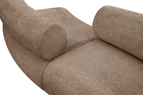 Modular Sofa with Soft Brown Chenille Cross Hatched Fabric, 280" W x 70" D x 28" H, Brown