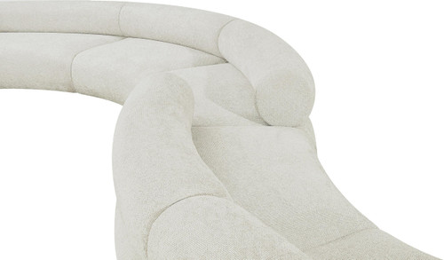 Modular Sofa with Soft Cream Chenille Cross Hatched Fabric, 280" W x 70" D x 28" H, Cream