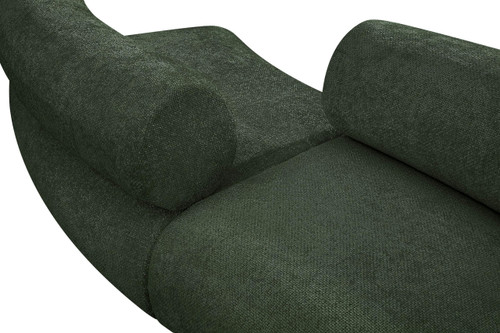 Modular Sofa with Soft Green Chenille Cross Hatched Fabric, 280" W x 70" D x 28" H, Green