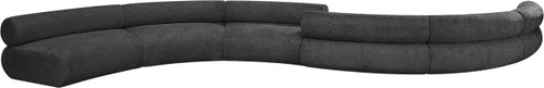 Modular Sofa with Soft Charcoal Grey Chenille Cross Hatched Fabric, 280" W x 70" D x 28" H, Grey