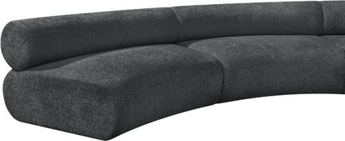 Modular Sofa with Soft Charcoal Grey Chenille Cross Hatched Fabric, 280" W x 70" D x 28" H, Grey