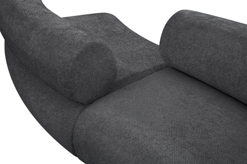 Modular Sofa with Soft Charcoal Grey Chenille Cross Hatched Fabric, 280" W x 70" D x 28" H, Grey