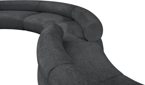 Modular Sofa with Soft Charcoal Grey Chenille Cross Hatched Fabric, 280" W x 70" D x 28" H, Grey