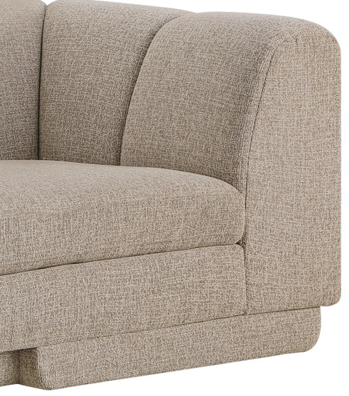 Loveseat with Soft Interwoven Fabric with Chenille and Fancy Yarn, Tufted Back, 70.25" W x 37.5" D x 30" H, Beige