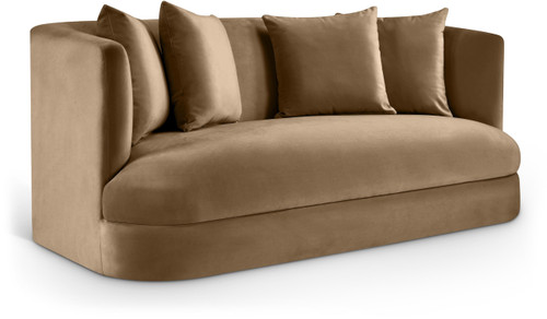 Loveseat with Ultra Luxe Beige 460 GSM Velvet, Solid Wood Frame, 66" W x 36" D x 30" H, Beige