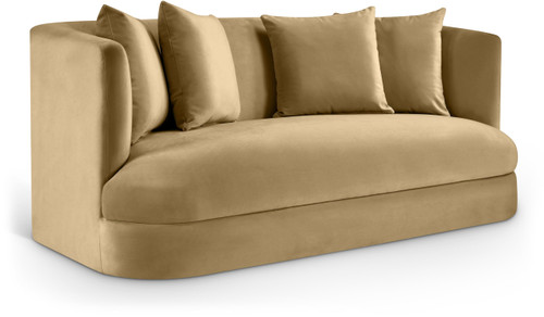 Loveseat with Ultra Luxe Camel 460 GSM Velvet, Solid Wood Frame, 66" W x 36" D x 30" H, Camel