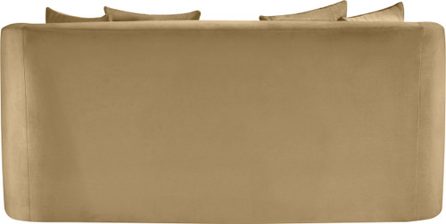 Loveseat with Ultra Luxe Camel 460 GSM Velvet, Solid Wood Frame, 66" W x 36" D x 30" H, Camel