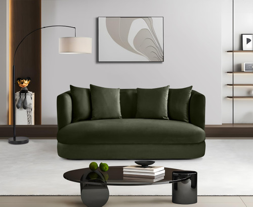 Loveseat with Ultra Luxe Green 460 GSM Velvet, Solid Wood Frame, 66" W x 36" D x 30" H, Green