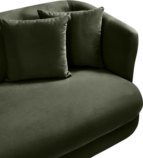 Loveseat with Ultra Luxe Green 460 GSM Velvet, Solid Wood Frame, 66" W x 36" D x 30" H, Green