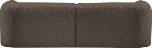 Boucle Fabric Upholstered Sofa with Rich Brown Boucle Fabric, Ball Pillows Included, 89" W x 34" D x 27" H, Brown