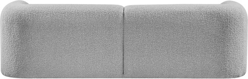 Boucle Fabric Upholstered Sofa with Rich Grey Boucle Fabric, Ball Pillows Included, 89" W x 34" D x 27" H, Grey