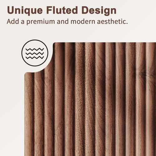 29" Fluted Sideboard Buffet Cabinet with Storage,Walnut